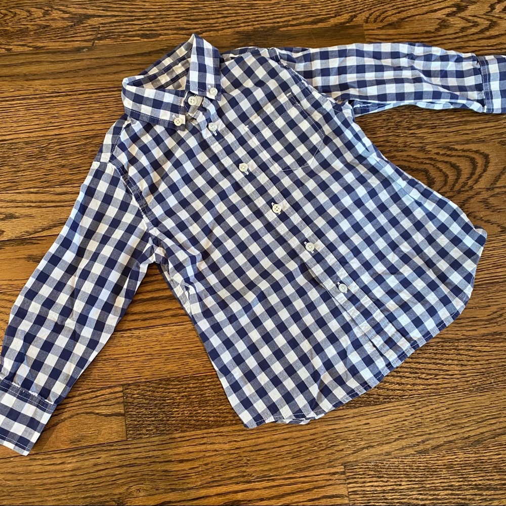 Crewcuts Gingham Plaid Button Down Shirt Size 3T